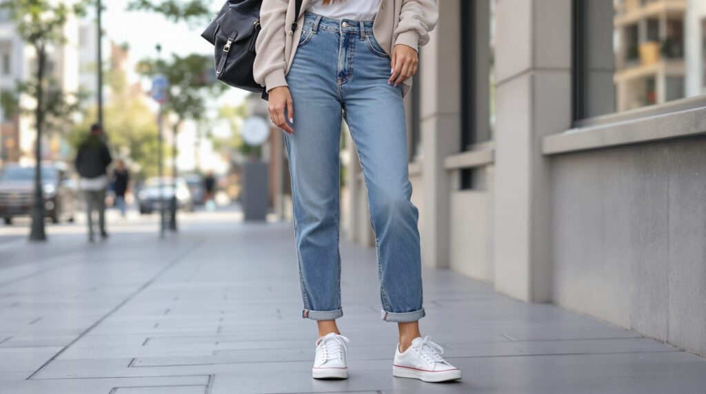 quelle chaussure avec jean mom