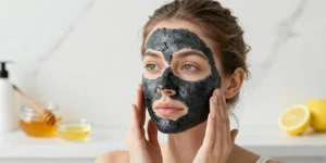 masque visage maison point noir et bouton