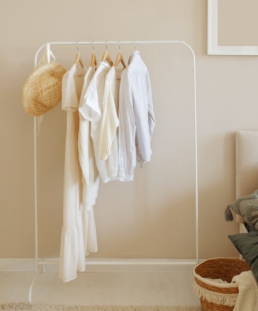 Minimalistic fashion clothes on a hanger